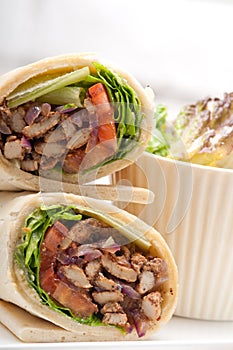 Kafta shawarma chicken pita wrap roll sandwich photo