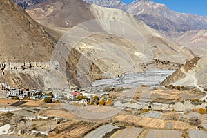 Kagbeni village and Kali Gandaki river
