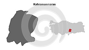 Kahramanmaras outline map