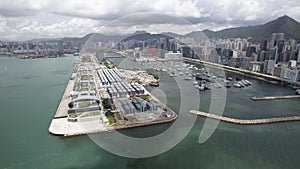 Kai Tak cruise terminal drone point of view