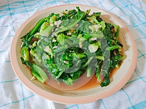 Kailan Cah Garlic is a nutritious vegetable