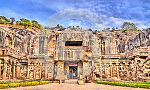 The Kailasa temple, the biggest temple at Ellora Caves. UNESCO world heritage site in Maharashtra, India