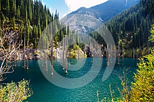 Kaindy Lake in Tien Shan mountain