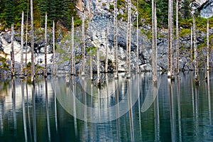 Kaindy Lake in Tien Shan mountain