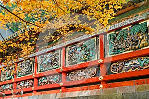 Kairo - The wall of Yomeimon gate at Tosho-gu shrine in Nikko, Japan