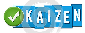 Kaizen Blue Stripes Tick Button