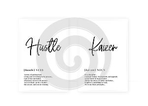 Kaizen and hustle, vector