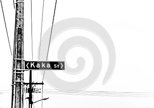 Kaka street sign on the pole photo