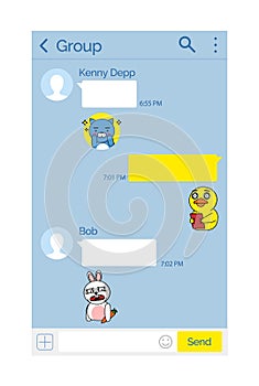 Kakao talk Korean Messenger App, Chat Interface