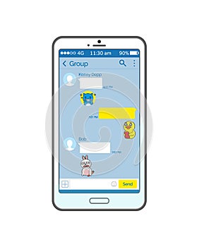 Korean Messenger Interface on Smartphone Screen