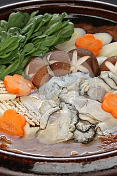 Kaki dotenabe , oyster cooked in a pot photo