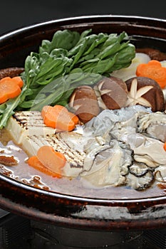 Kaki dotenabe , oyster cooked in a pot photo