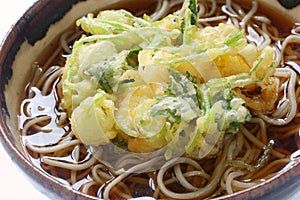 Kakiage soba , japanese noodle dish