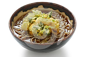 Kakiage soba , japanese noodle dish