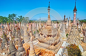 Kakku Pagodas with stucco decorations, Myanmar