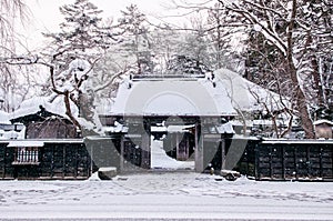 Kakunodate - Akita in winter, snow cover over the town