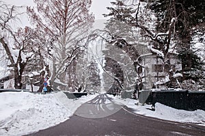 Kakunodate - Akita in winter, snow cover over the town