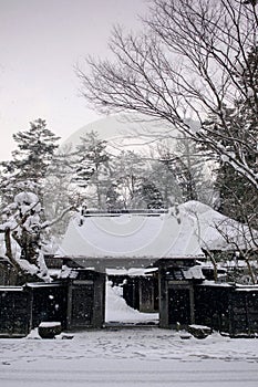 Kakunodate - Akita in winter, snow cover over the town