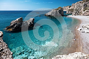 Kaladi beach on island of Kythira, Greece