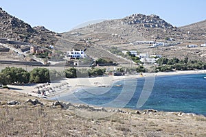 Kalafatis Beach in Mykonos island,