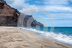 Kalalau Beach in the Na Pali Coast of Kauai, Hawaii