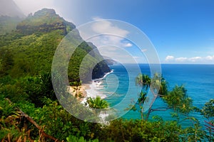 Kalalau trail in Kauai, Hawaii