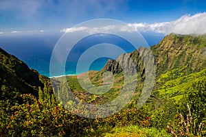 Kalalau valley lookout, napali coast, kauai, hawaii.