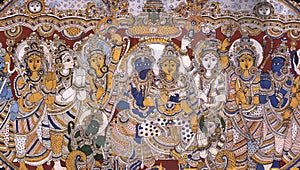 Kalamkari painting of Lord Rama-Sita photo