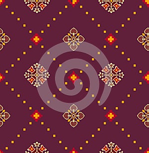Kalamkari, Patola and flower digital pattern, photo