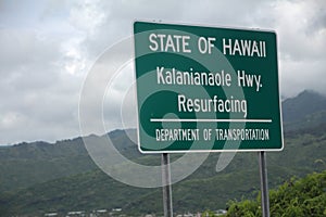 Kalanianaole Highway sign, Honolulu, Hawaii