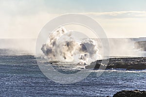 Kalapana Lava ocean entry on Hawaii big island