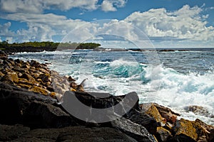 Kalapana Shore Break on Hawaii`s Big Island