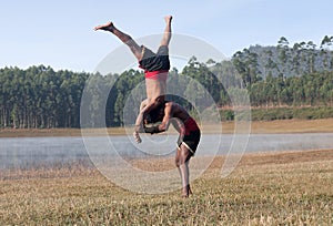 Kalaripayattu - Indian Marital art demonstration in Kerala, South India