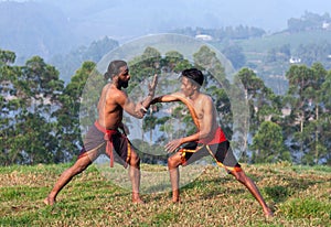 Kalaripayattu Martial Arts in Kerala, South India.