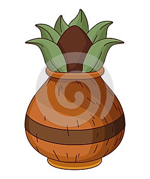 kalash with coconut and mango leaf