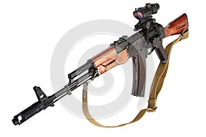 Kalashnikov ak 47 with optic sight on