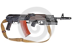 Kalashnikov AK 74 rifle with under-barrel grenade launcher