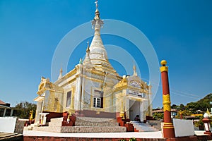 Kalaw budists pagoda in center of Kalaw market , Myanmar.