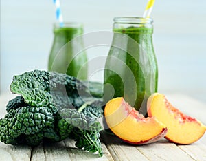 Kale and apricot smoothie cool drink for hot summer day