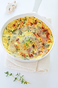 Kale and bacon frittata