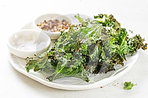Kale chips with chilli flakes
