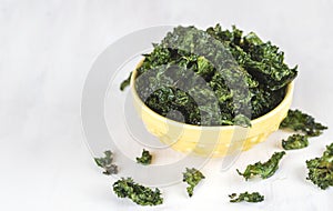 Kale chips. Healthy snack