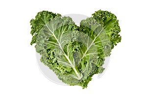 Kale leaves forming a heart