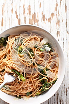 Kale Pasta Dish top view