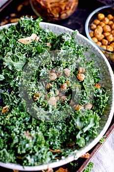 Kale with peas cheese