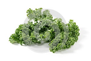 Kale placed on a white background