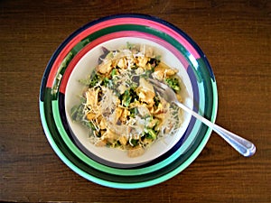 Kale Salad in a Bowl with a Fork