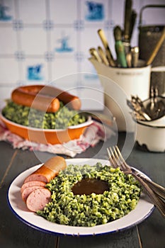 Kale with smoked sausage or 'Boerenkool met worst'
