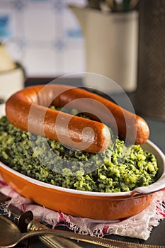 Kale with smoked sausage or 'Boerenkool met worst'