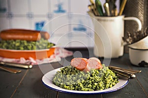 Kale with smoked sausage or Boerenkool met worst photo